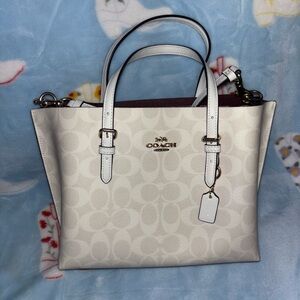 Coach White Monogram Tote Bag